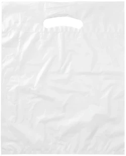 12" x 15" + 3" 2.5 Mil White Retail Shopping Bags