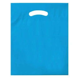 12" x 15" + 3" 2.5 Mil Blue Retail Shopping Bags