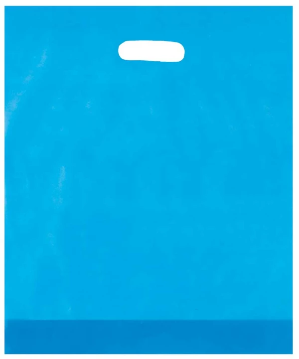 12 x 15 Blue Frosted Die Cut Handle Bags