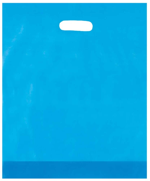 12 x 15 Blue Frosted Die Cut Handle Bags