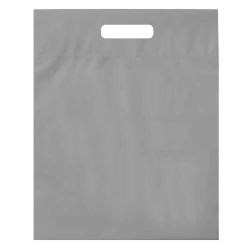 12" x 15" + 3" 2.5 Mil Gray Retail Shopping Bags