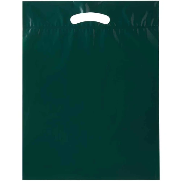 12 x 15 Die Cut Handle Bags 12 x 15 Hunter Green Die Cut Handle Bags