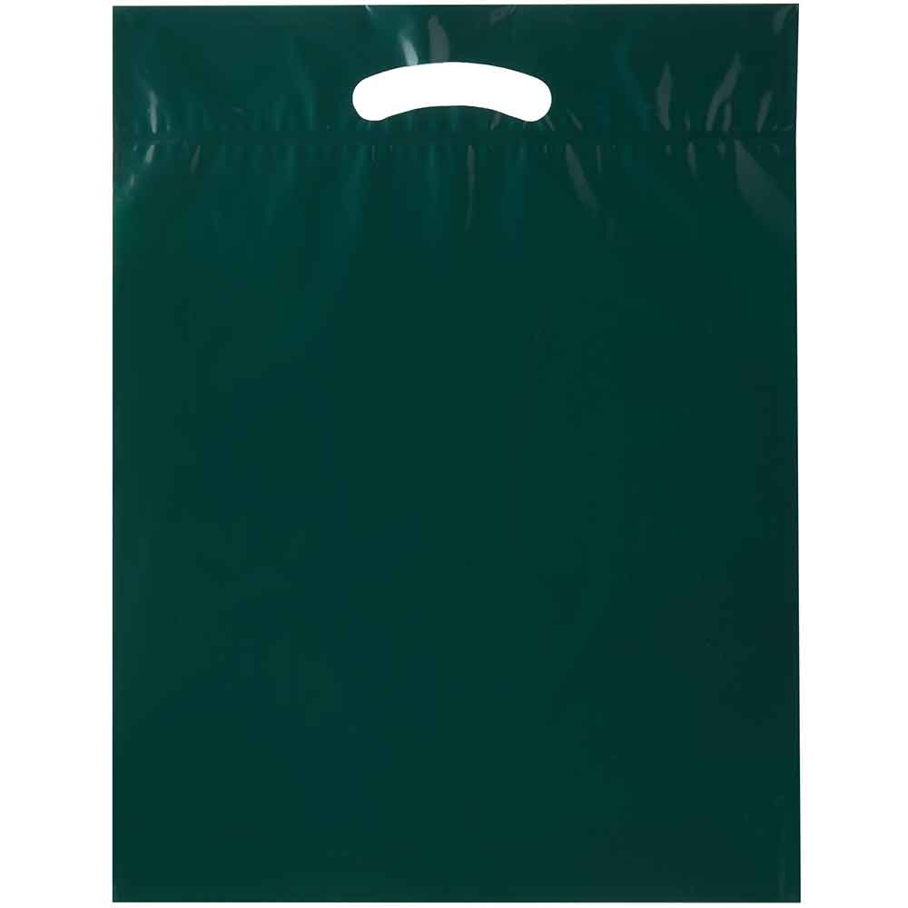 12 x 15 Hunter Green Die Cut Handle Bags