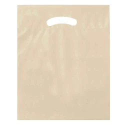 12" x 15" + 3" 2.5 Mil Ivory Retail Shopping Bags