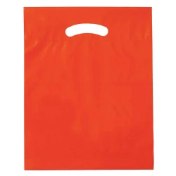 12" x 15" + 3" 2.5 Mil Orange Retail Shopping Bags
