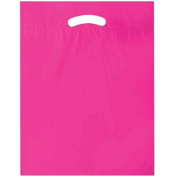 Pink 12 x 15 + 3 2.5 Mil Retail Shopping Bags