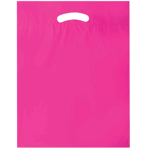Pink 12 x 15 + 3 2.5 Mil Retail Shopping Bags