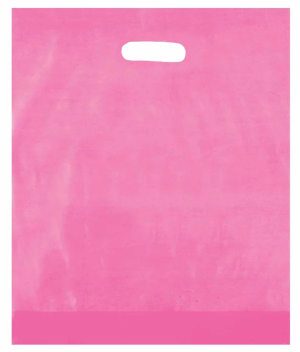 12 x 15 Pink Frosted Die Cut Handle Bags