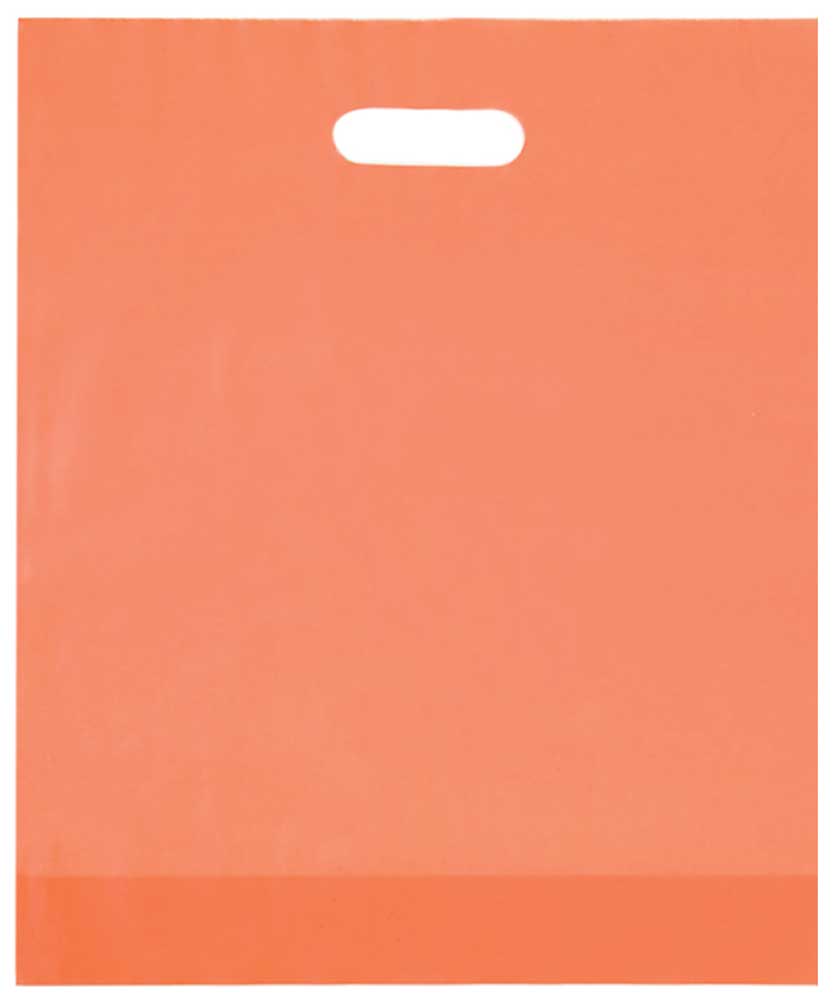 12 x 15 Tangerine Frosted Die Cut Handle Bags