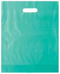 12" x 15" + 3 " 3 Mil Teal Retail Shopping Bags