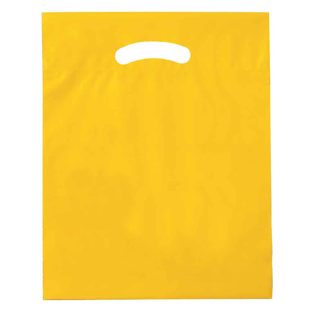 Yellow 12 x 15 + 3 2.5 Mil Retail Shopping Bags