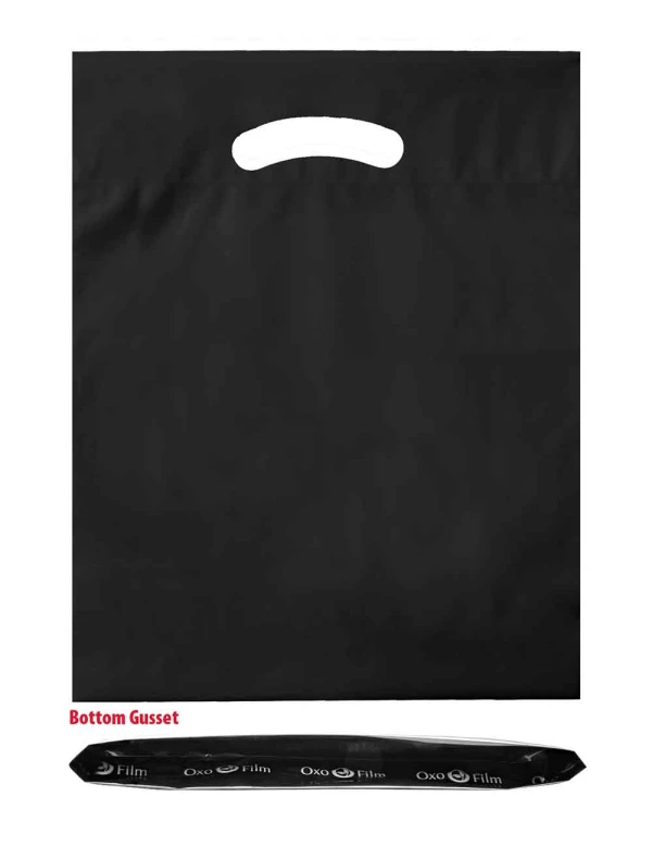 12 x 16 Die Cut Handle Bags Black 12 x 16 Black Die Cut Handle Bags
