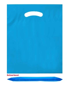 12" x 16" + 3" 2.5 Mil Blue Eco Friendly Shopping Bags