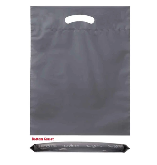12 x 16 Die Cut Handle Bags 12 x 16 Gray Die Cut Handle Bags