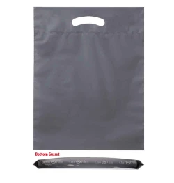 12" x 16" + 3" 2.5 Mil Gray Eco Friendly Shopping Bags