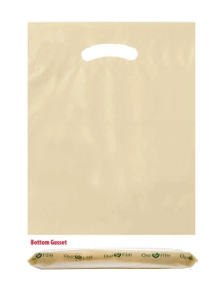 12" x 16" + 3" 2.5 Mil Ivory Eco Friendly Shopping Bags