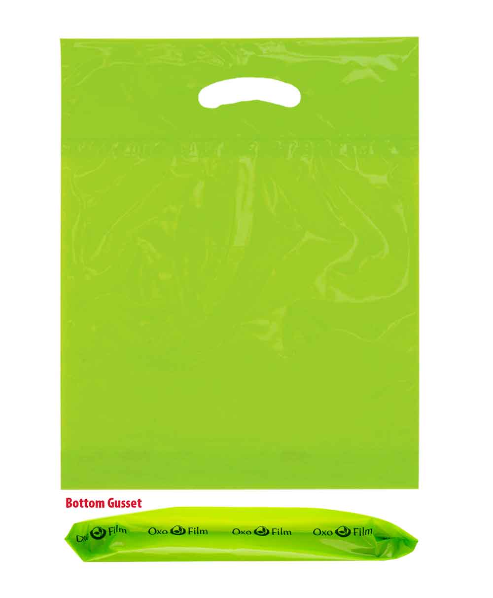 12 x 16 Lime Die Cut Handle Bags