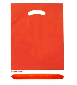 12" x 16" + 3" 2.5 Mil Orange Eco Friendly Shopping Bags