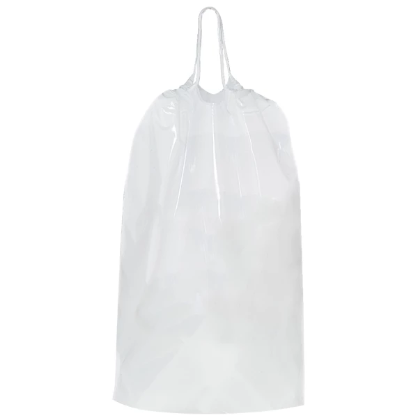 Cotton Cord Drawstring Plastic Bags - 12 x 16 + 4 2.5 mil