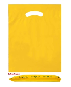 12" x 16" + 3" 2.5 Mil Yellow Eco Friendly Shopping Bags