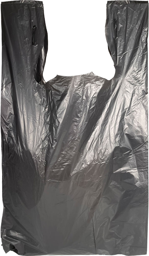 500 Black Plastic Bags 12x7x23 Plain Carry-Out T-Shirt Bags