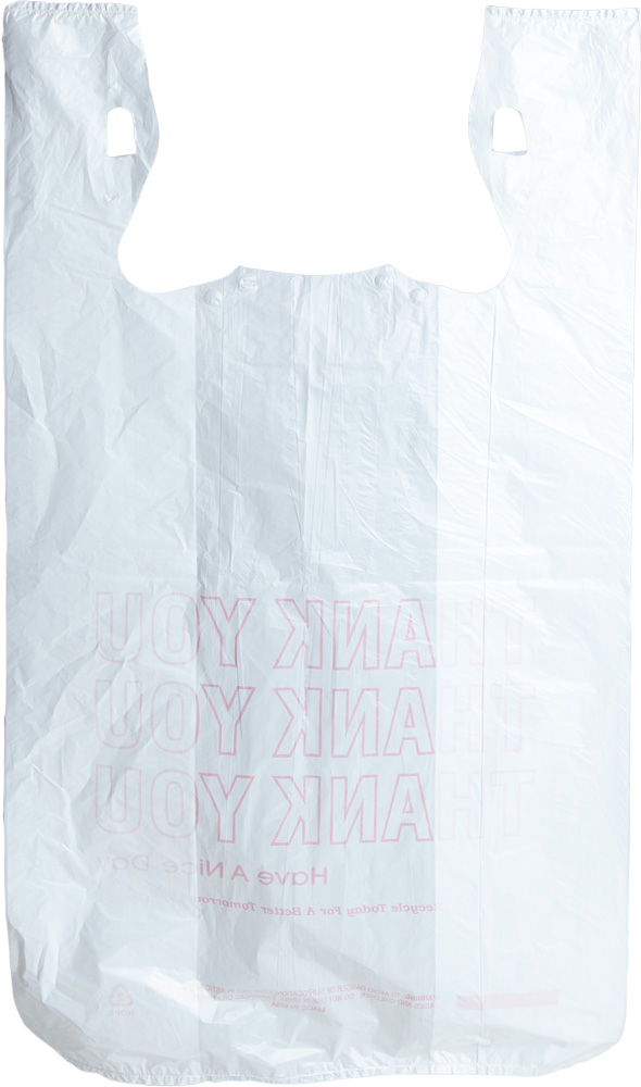 Back of HDPE Plastic Thank You Take Out Bags