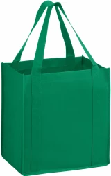 Kelly Green 12 x 8 x 13 + 8 Heavy Duty Non-Woven Grocery Tote Bag