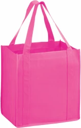 Pink 12 x 8 x 13 + 8 Heavy Duty Non-Woven Grocery Tote Bag