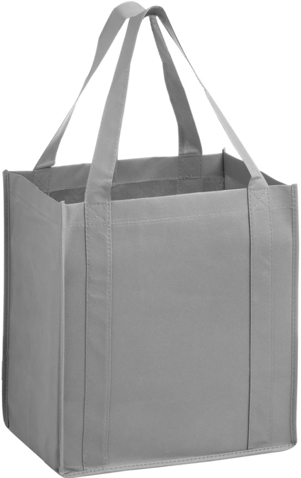 12 x 8 x 13 Gray Heavy Duty Non-Woven Grocery Tote Bag 12 x 8 x 13 +8 Heavy Duty Non Woven Grocery Tote