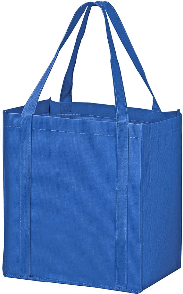 12 x 8 x 13 + 8 Royal Blue Non Woven Grocery Tote Bag 12 x 8 x 13 + 8 Royal Blue Non Woven Tote