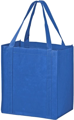 12 x 8 x 13 + 8 Royal Blue Non Woven Grocery Tote Bag