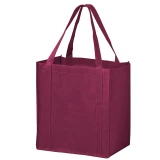 Burgundy 12 x 8 x 13 + 8 Non Woven Grocery Tote Bag