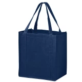 Navy 12 x 8 x 13 + 8 Non Woven Grocery Tote Bag
