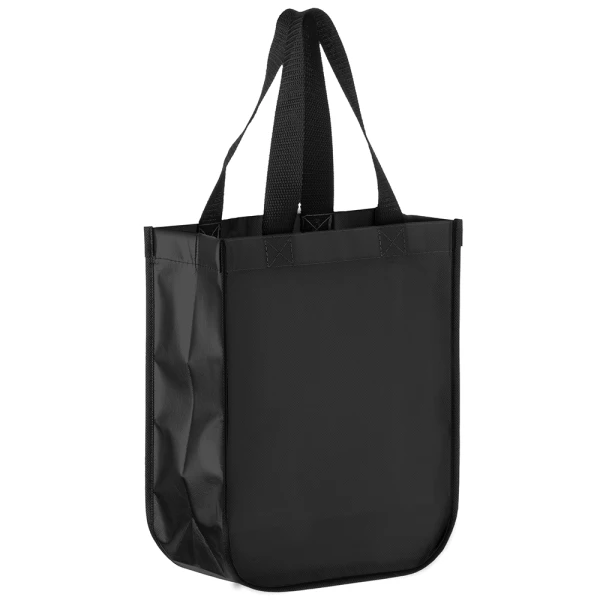 Matte B lack 12 x 8 x 15 + 8 Laminated Designer Tote Bag