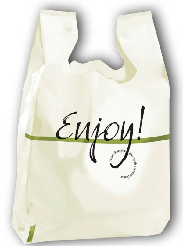 12 x 9 x 23 Cream Enjoy Carry Out Bag Bag