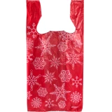 Back 12 x 7 x 22 Snowflake T-Shirt Holiday Shopping Bags with No Dots