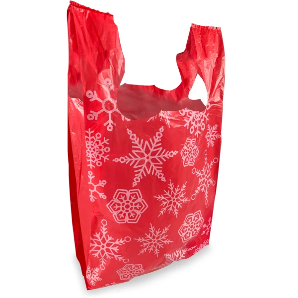 12 x 7 x 22 holiday t shirt bags snowflake snowflake design