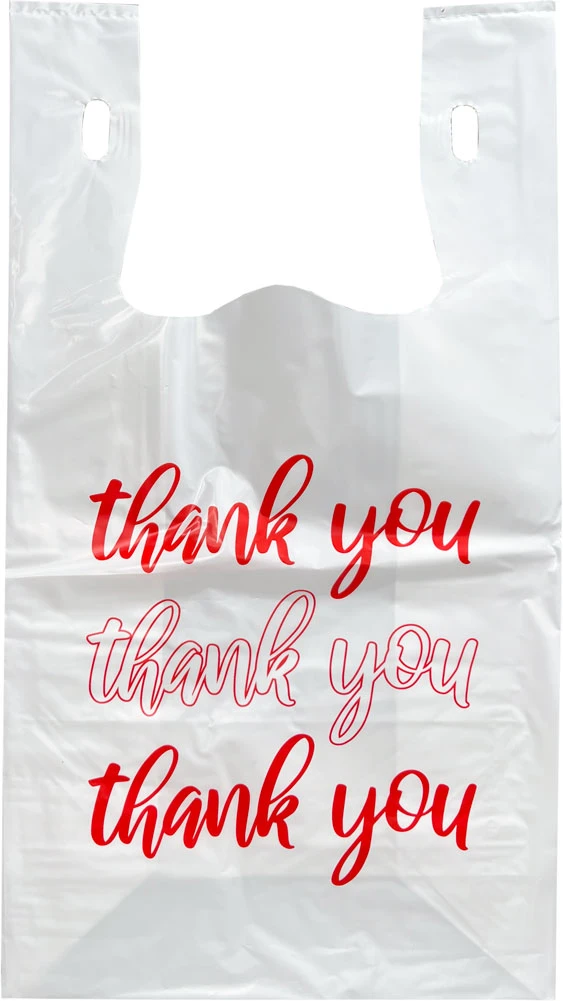 12 x 7 x 22 + 7 Super Duty Thank You Square Bottom Bags 12 x 7 x 22 Heavy Duty Thank You Bags with a Flat Bottom