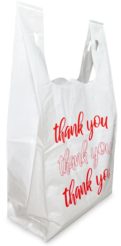 12 x 7 x 22 + 7 Super Duty Thank You Square Bottom Bags 12 x 7 x 22 Heavy Duty Thank You Bags with a Flat Bottom