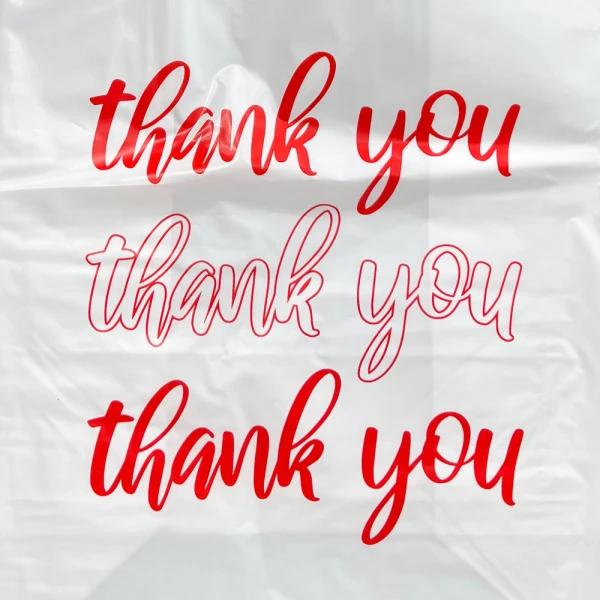 THANK YOU 12 x 7 x 22 + 7 Super Duty Thank You Square Bottom Bags THANK YOU THANK YOU THANK YOU 12 x 7 x 22 Heavy Duty Thank You Bags with a Flat Bottom