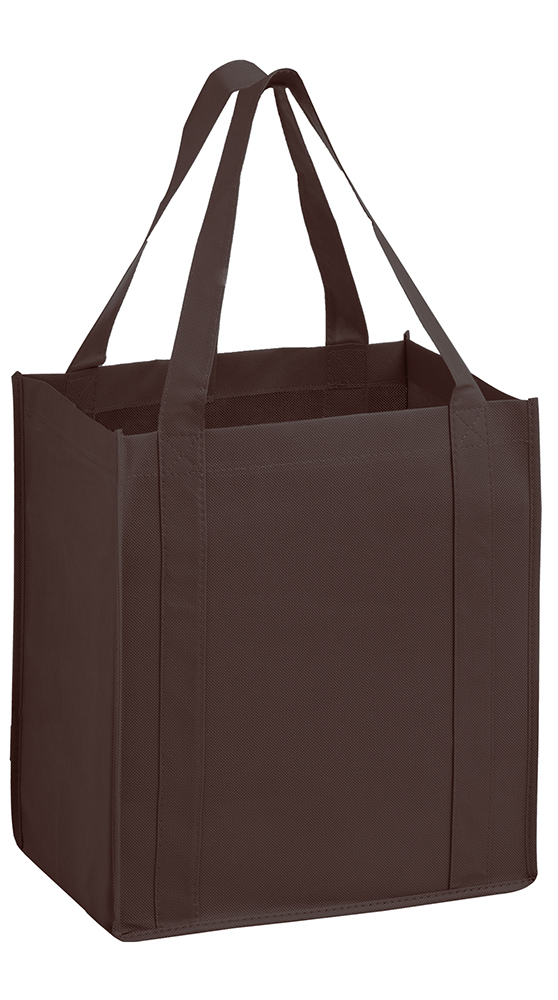 13 x 10 x 15 + 10 Chocolate Brown Heavy Duty Non Woven Tote Bag