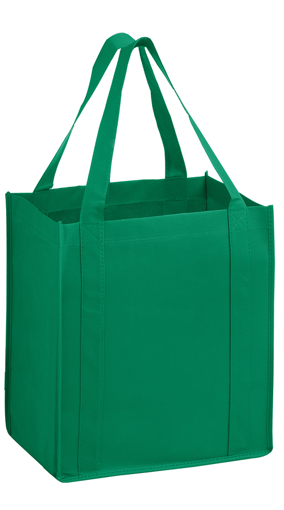 13 x 10 x 15 + 10 Heavy Duty Non Woven Tote Bag 13 x 10 x 15 + 10 Kelly Green Heavy Duty Non Woven Tote Bag