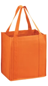 13 x 10 x 15 + 10 Orange Heavy Duty Non Woven Tote Bag