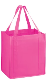13 x 10 x 15 + 10 Pink Heavy Duty Non Woven Tote Bag