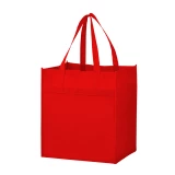 13 x 10 x 15 + 10 Red Non Woven Heavy Duty Grocery Tote
