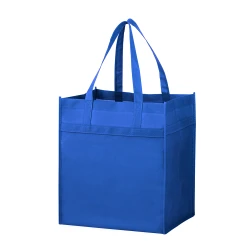 13" x 10" x 15" + 10" Royal Blue Non-Woven Grocery Tote Bag