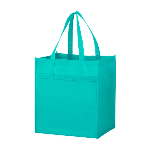 13 x 10 x 15 + 10 Non Woven Heavy Duty Grocery Tote 13 x 10 x 15 + 10 Teal Non Woven Heavy Duty Grocery Tote