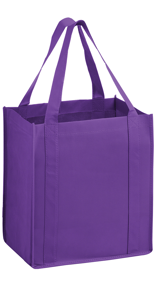 13 x 10 x 15 + 10 Purple Heavy Duty Non Woven Tote Bag