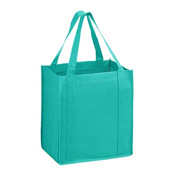 13 x 10 x 15 + 10 Teal Heavy Duty Non Woven Tote Bag