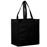 Black 13 x 5 x 13 + 5 Black Non Woven Grocery Tote Bag